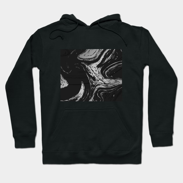 Silver and Black Marble Hoodie by timegraf